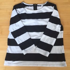 Forever 21 Black/White Striped 3/4 Sleeve Top